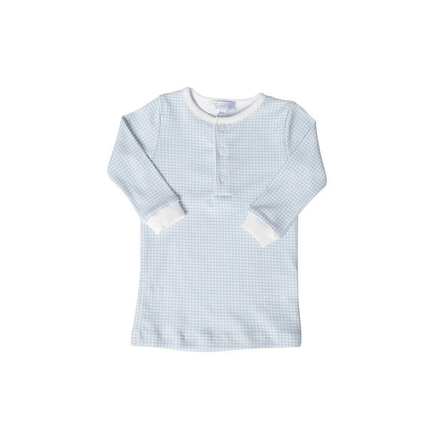 Blue Gingham Baby Pajamas - HoneyBug 