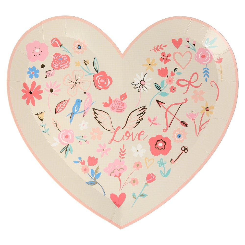 Valentine Heart Die Cut Plates (set of 8) - HoneyBug 