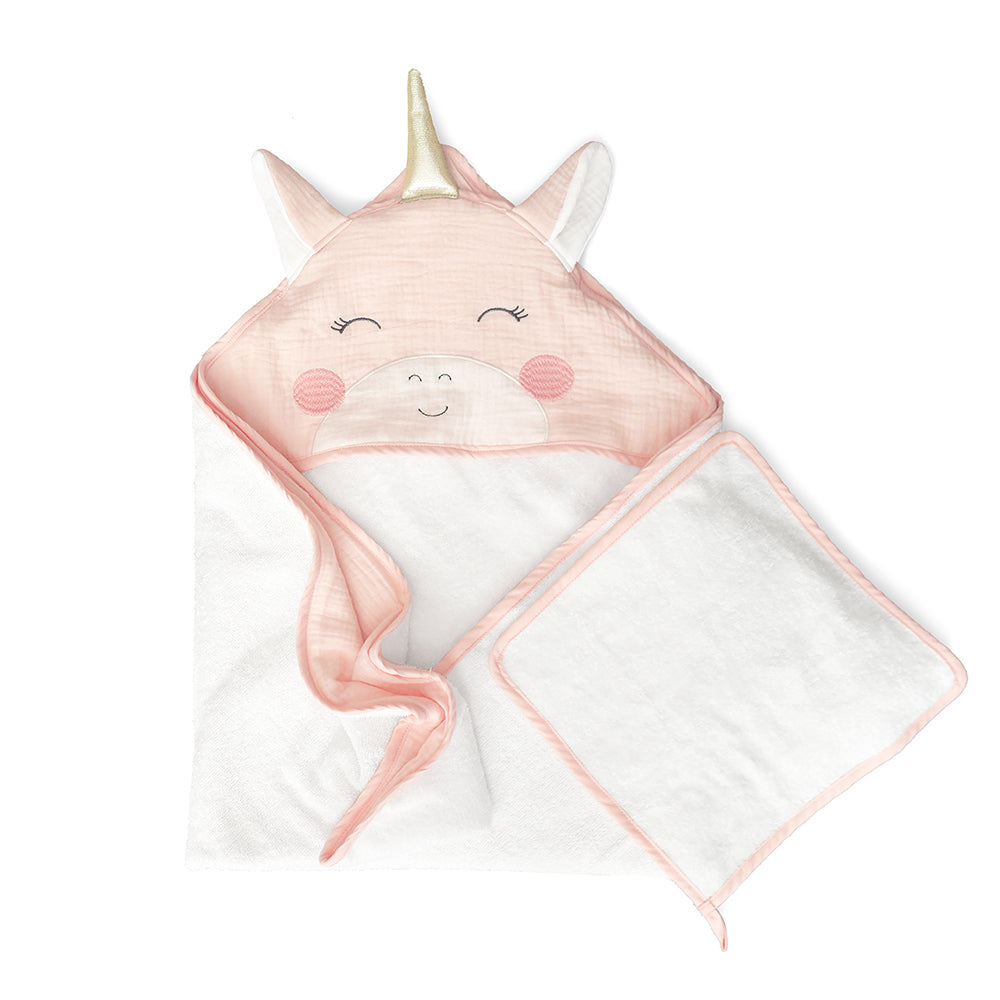 Petit Unicorn Towel And Washcloth Set - HoneyBug 