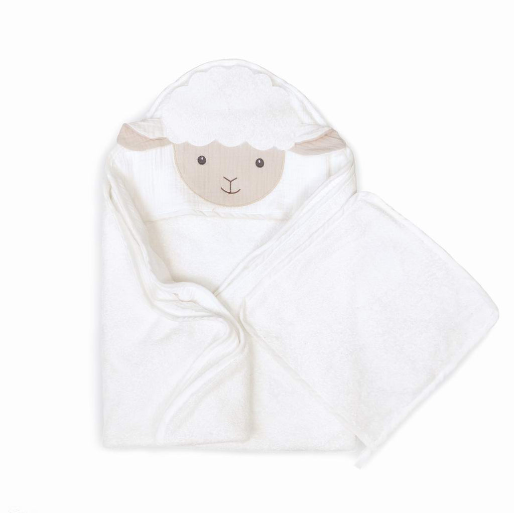 Petit Lamb Towel And Washcloth Set - HoneyBug 