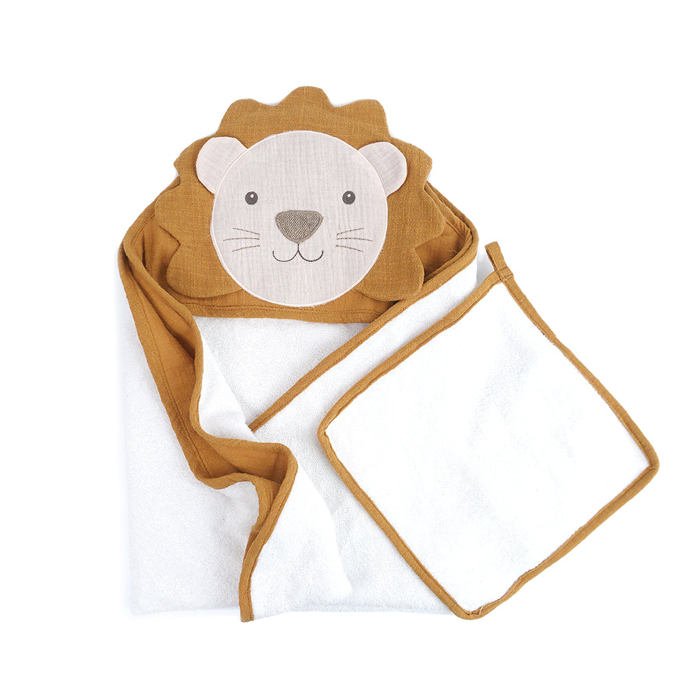 Petit Lion Towel And Washcloth Set - HoneyBug 