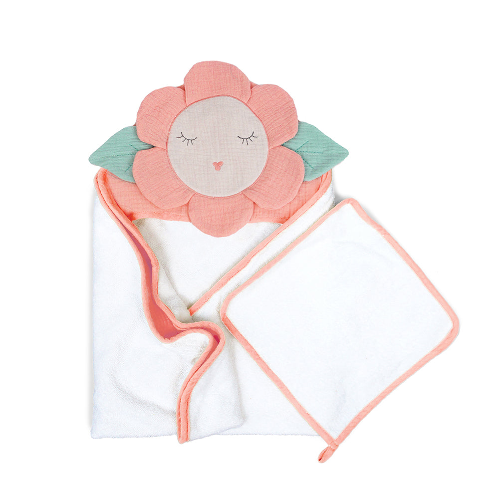 Petit Flower Towel And Washcloth Set - HoneyBug 