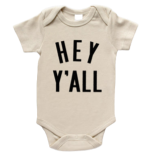 "Hey Y'all" Organic Baby Bodysuit - Cream - HoneyBug 