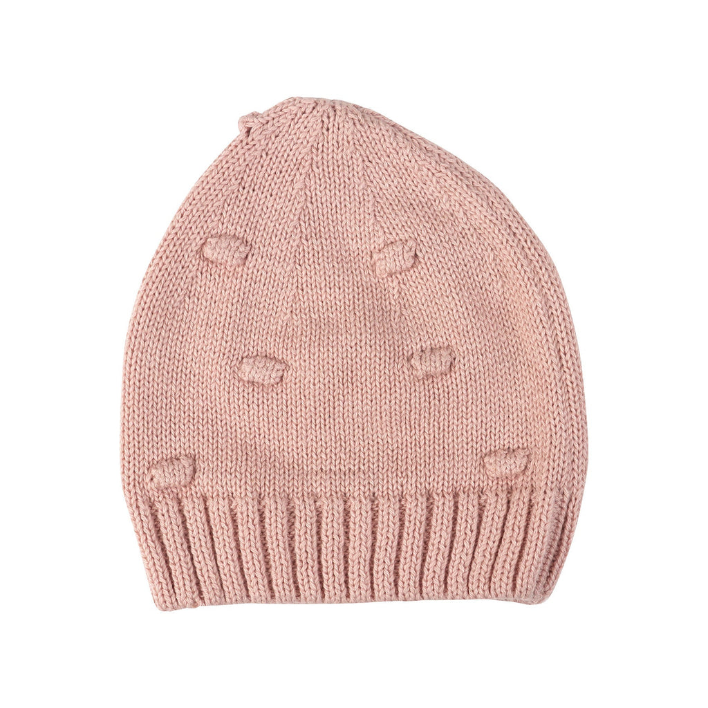 Organic Poppy Knit Hat - Pink - HoneyBug 