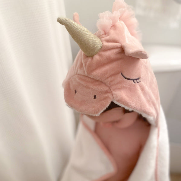 Terry Unicorn Baby Towel - HoneyBug 