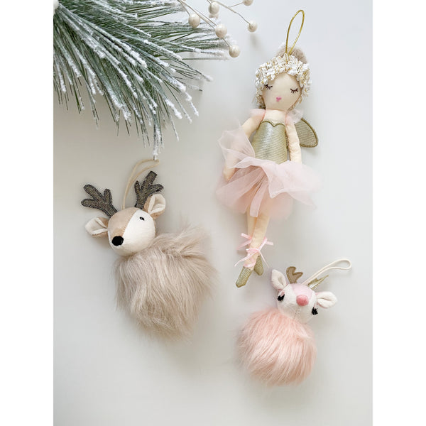 Pink Reindeer Ornament - HoneyBug 
