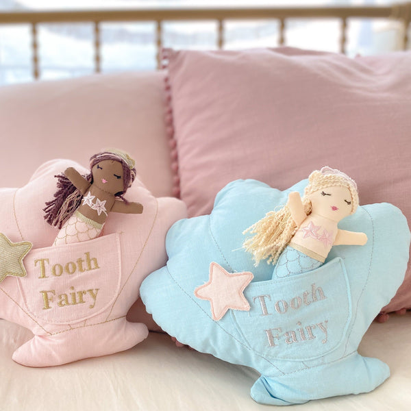 ‘Mimi' Mermaid Tooth Fairy Pillow & Doll Set - HoneyBug 