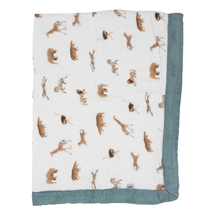 Organic Cotton Muslin Quilt - Animal Crackers - HoneyBug 