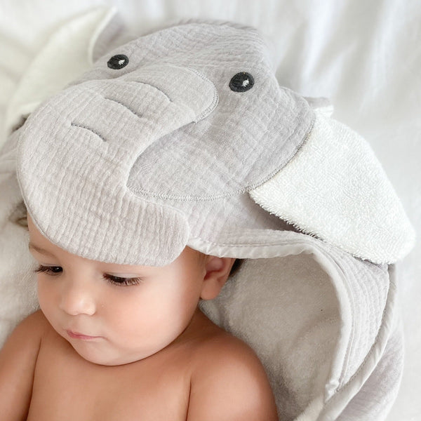 Petit Elephant Towel And Washcloth Set - HoneyBug 