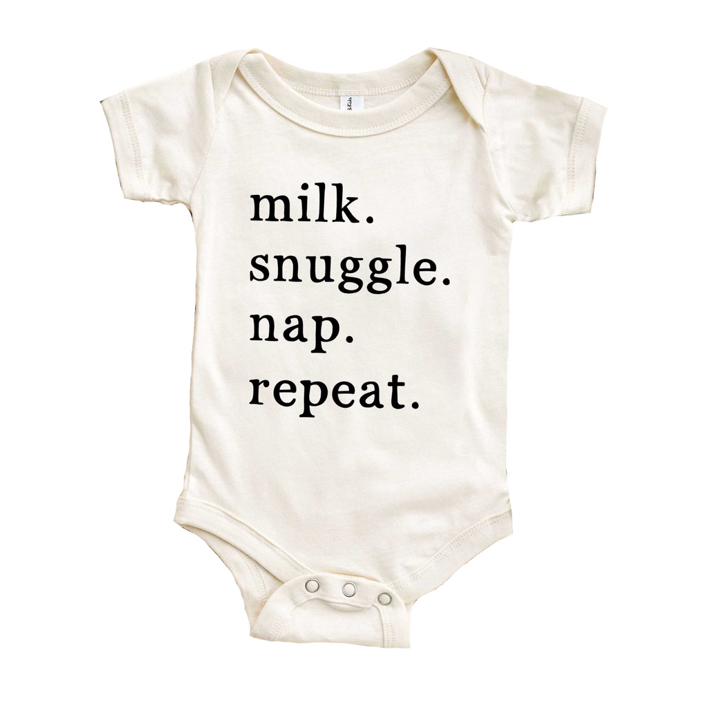 Milk, Snuggle, Nap, Repeat Baby Onesie - HoneyBug 