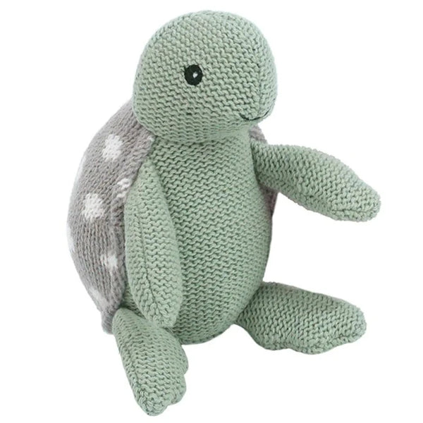 Taylor Turtle Knit Rattle - HoneyBug 