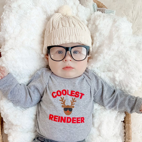 Coolest Reindeer Bodysuit - Gray - HoneyBug 