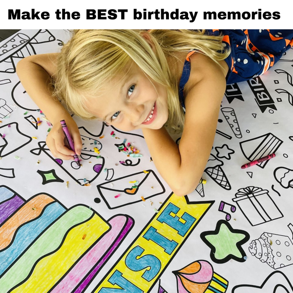 Happy Birthday Coloring Tablecloth by Creative Crayons Workshop - HoneyBug 