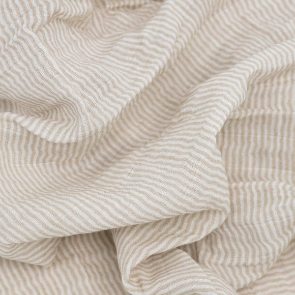 Organic Swaddle Blanket - Sand Stripe - HoneyBug 