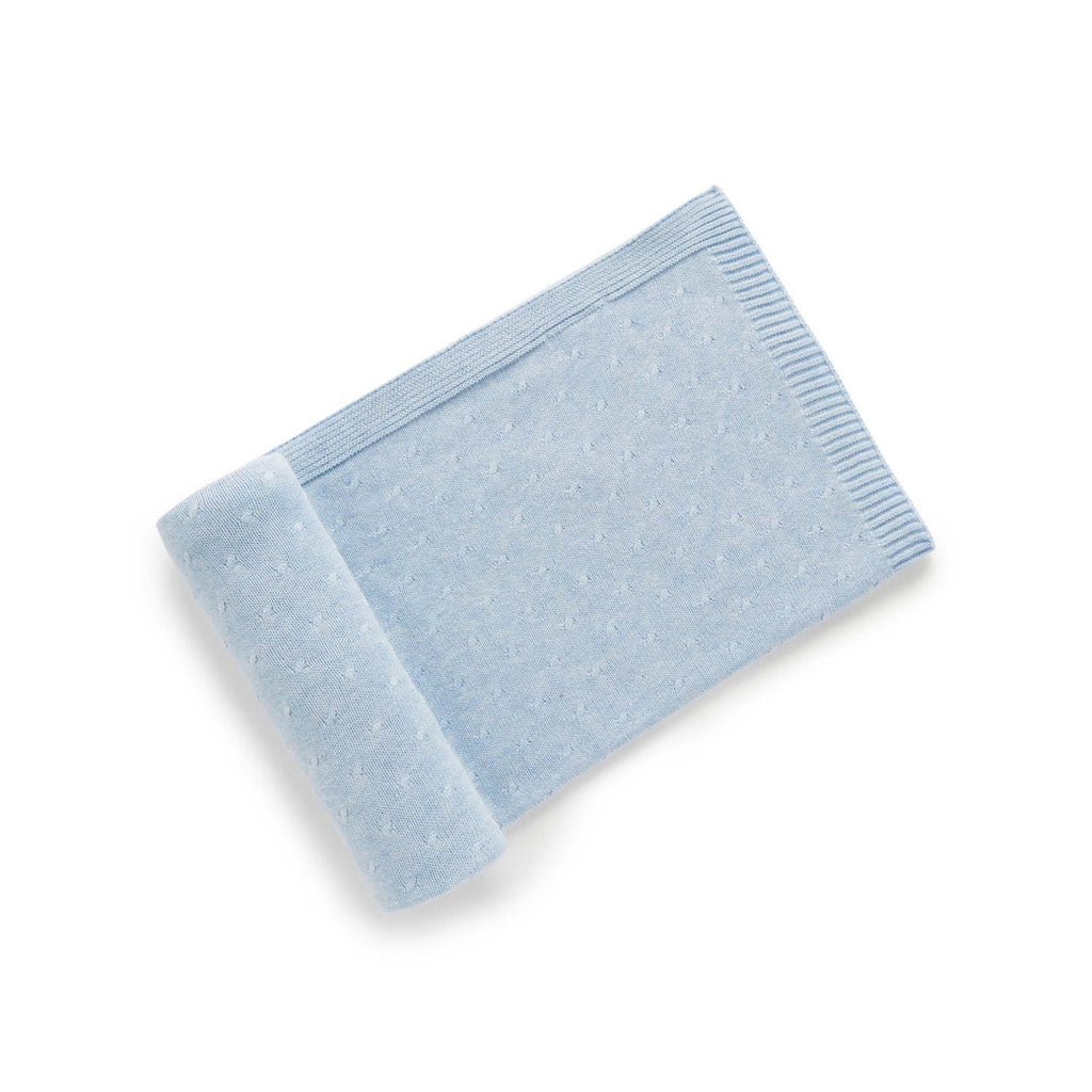 Essentials Blanket - Pale Blue Melange - HoneyBug 