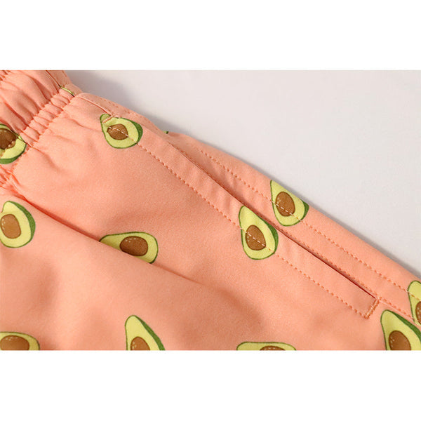 Pink Avocado - Kids Swim Trunks by Bermies - HoneyBug 