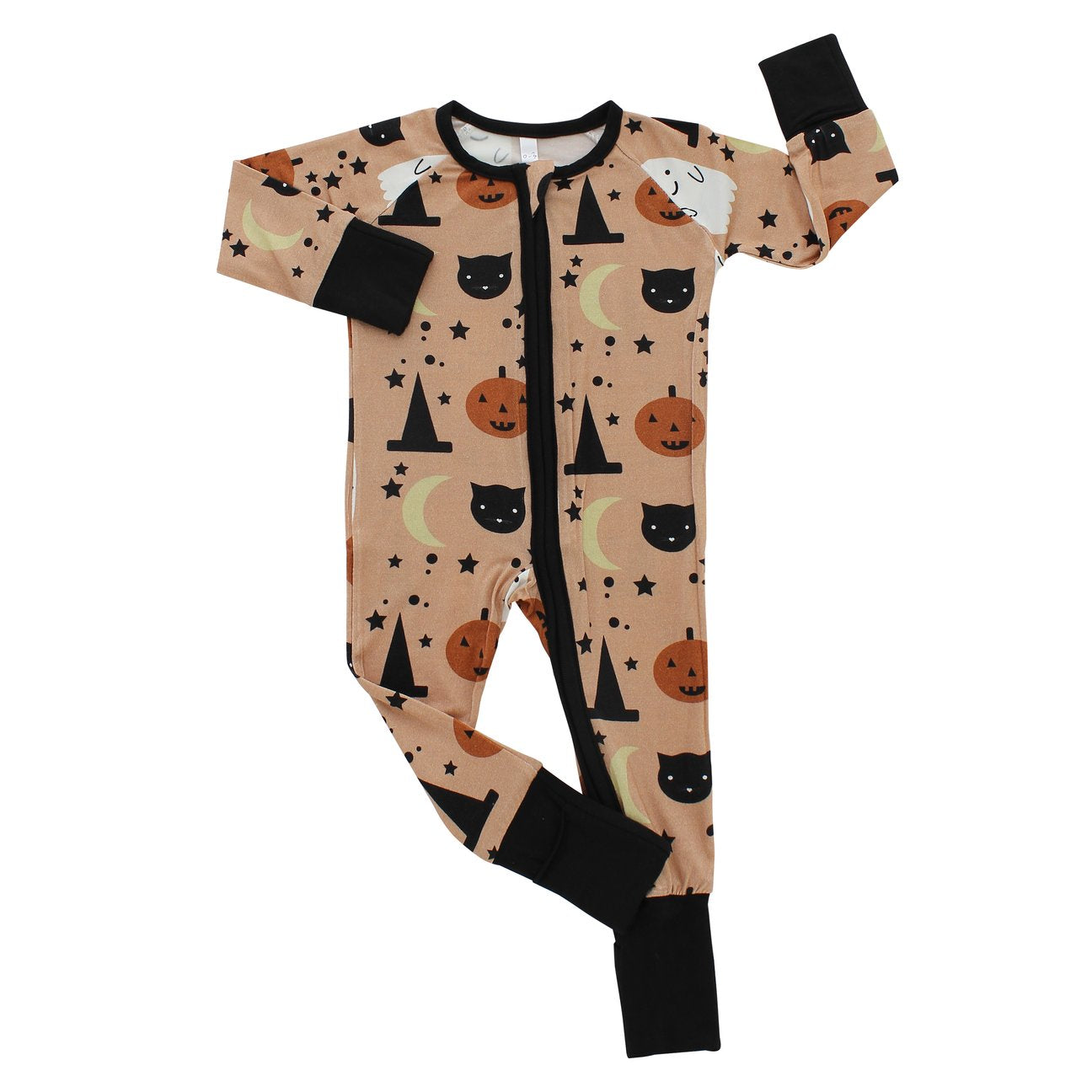 Trick or Treat Halloween Bamboo Baby Convertible Footie Pajamas - HoneyBug 