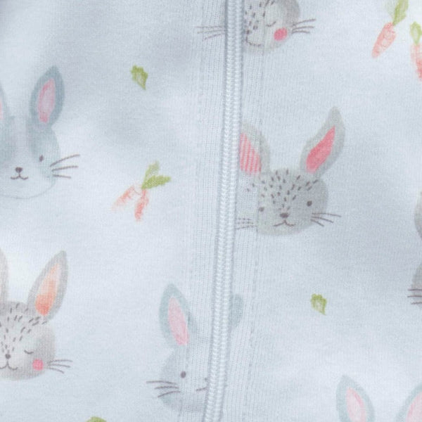 Bunny Friends Zip Growsuit - Blue - HoneyBug 