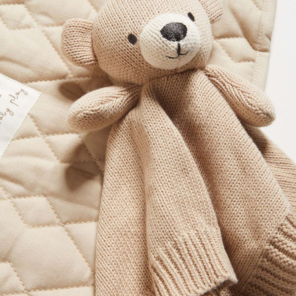 Knitted Bear Comforter Lovey - HoneyBug 