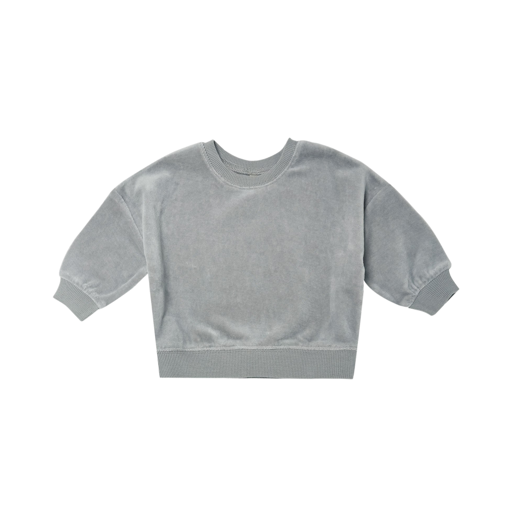 Drop Shoulder Sweatshirt - Dusty Blue - HoneyBug 