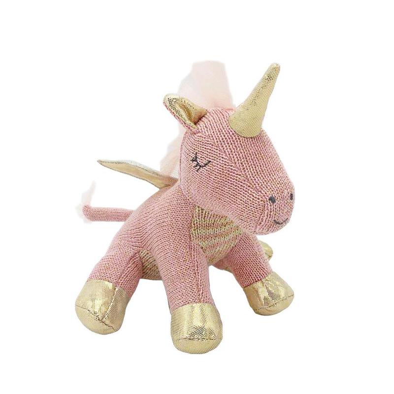Unicorn Knit Rattle - HoneyBug 
