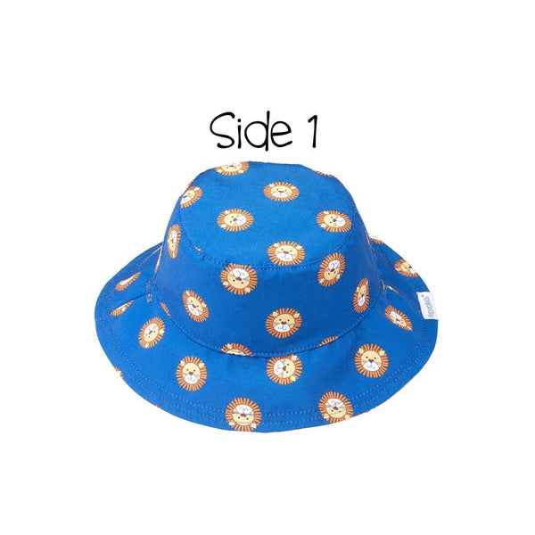 UPF50+ Reversible Baby Sun Hat - Lion / Monkey - HoneyBug 