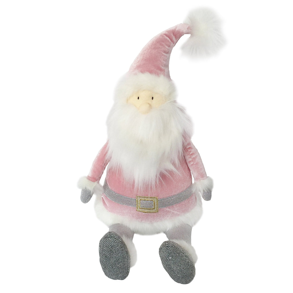 Pink Santa Plush Toy Shelf Sitter - HoneyBug 