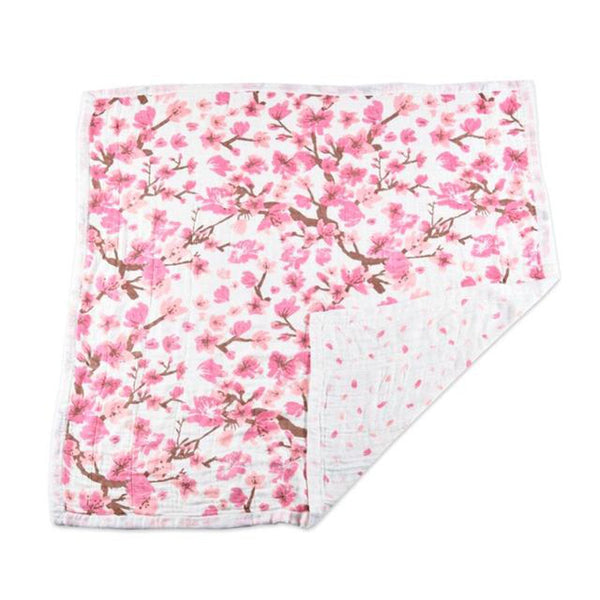 Cherry Blossom Bamboo Muslin Newcastle Blanket - HoneyBug 