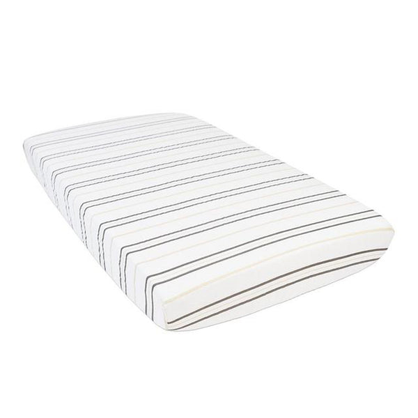 Grey Stripe Cotton Muslin Crib Sheet - HoneyBug 