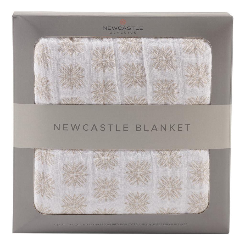 Flower Child Cotton Muslin Newcastle Blanket - HoneyBug 