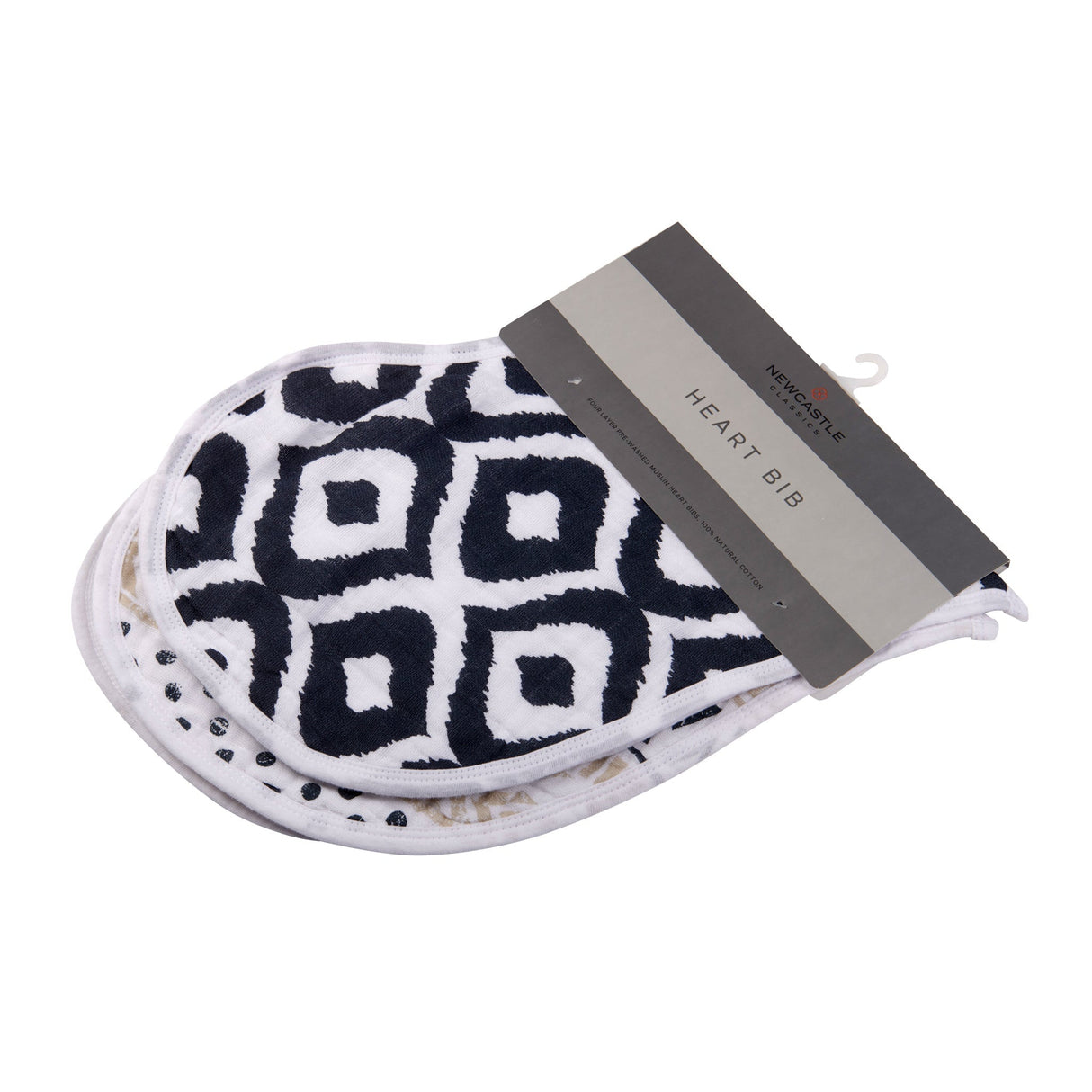 Boho Flower Heart Cotton Bibs 2PK - HoneyBug 