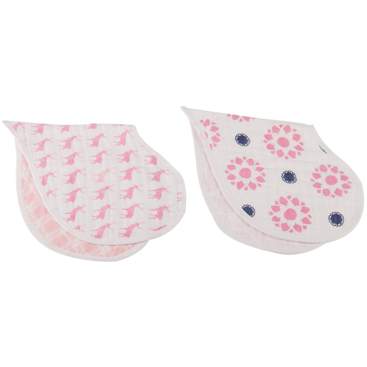 Pop of Pink Cotton Heart Bibs 2PK - HoneyBug 
