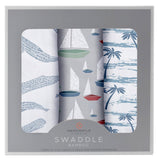 Ocean Tides Bamboo Swaddle 3 Pack - HoneyBug 