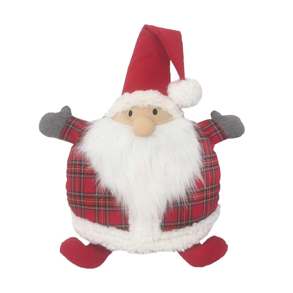 Tartan Santa Round Accent Pillow - HoneyBug 