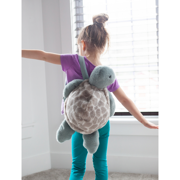 'Taylor' Turtle Plush Backpack - HoneyBug 