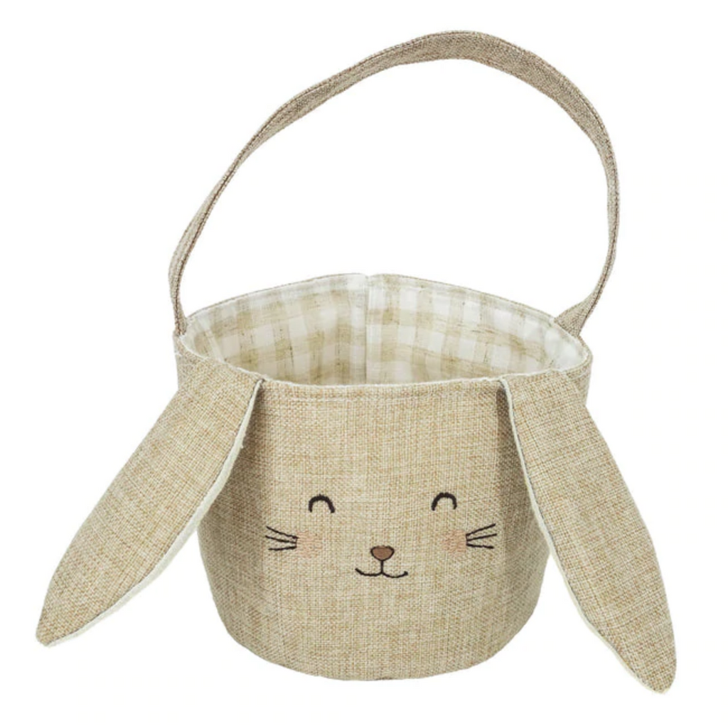 Linen Bunny Basket - Taupe - HoneyBug 
