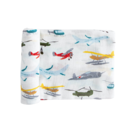 Deluxe Muslin Swaddle - Air Show - HoneyBug 