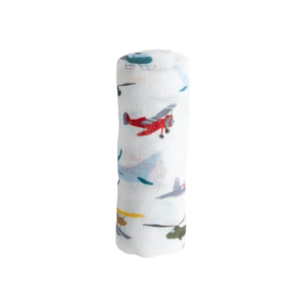 Deluxe Muslin Swaddle - Air Show - HoneyBug 