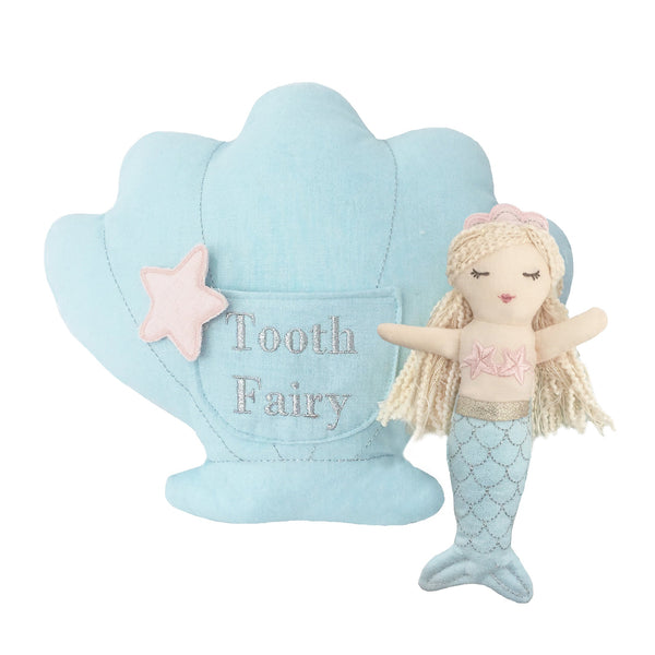 ‘Mimi' Mermaid Tooth Fairy Pillow & Doll Set - HoneyBug 