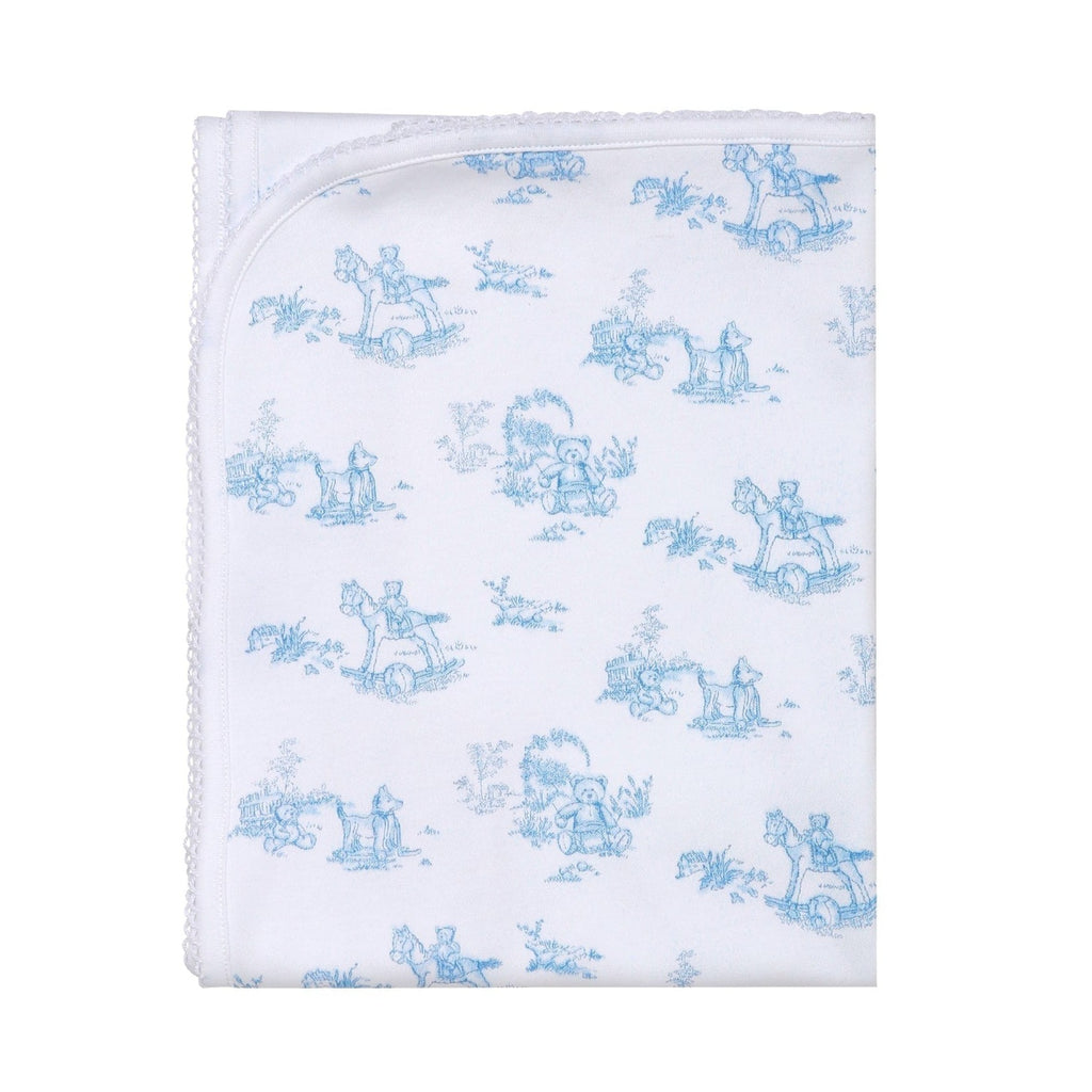 Blue Toile Blanket - HoneyBug 