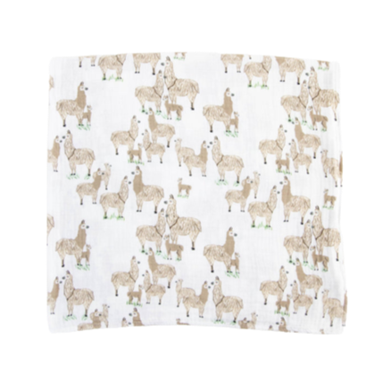 Cotton Muslin Swaddle - Llama Llama - HoneyBug 
