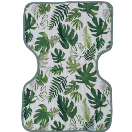 Cotton Muslin Burp Cloth 1pk - Tropical Leaf - HoneyBug 