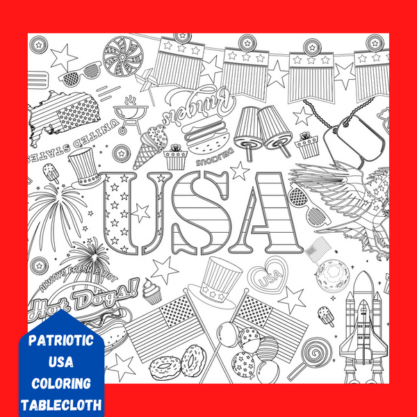 USA Patriotic Table Cover by Creative Crayons Workshop - HoneyBug 