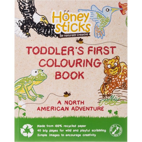 Toddlers First Colouring Book - A North American Adventure by Honeysticks USA - HoneyBug 