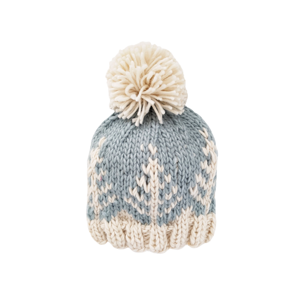 Winter Blue Forest Knit Beanie Hat - HoneyBug 