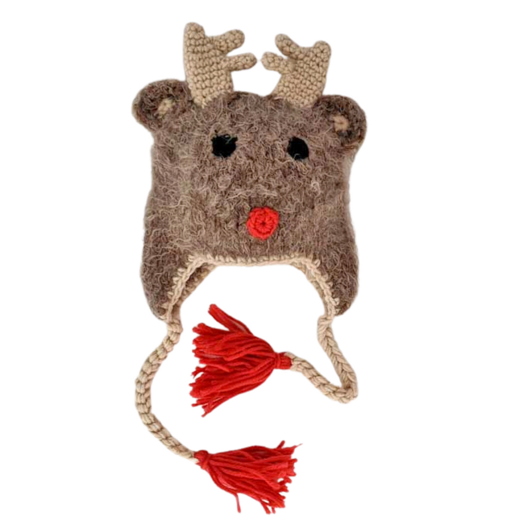 Rudolph Reindeer Beanie Hat - HoneyBug 