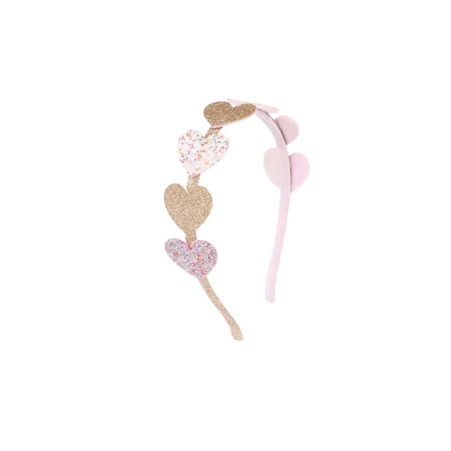 Pink and Gold Heart Headband - HoneyBug 