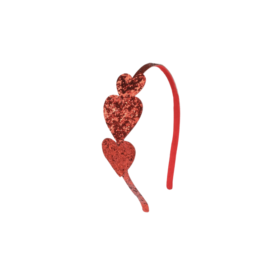 Red Heart Glitter Headband - HoneyBug 