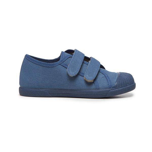 Double Hook and Loop Sneakers in Indigo by childrenchic - HoneyBug 
