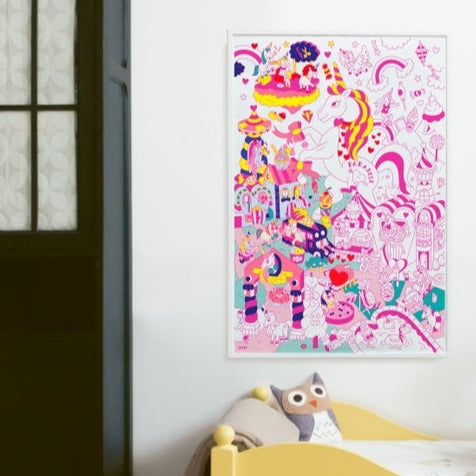 Lily Unicorn Coloring Poster - HoneyBug 